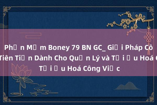 Phần Mềm Boney 79 BN GC_ Giải Pháp Công Nghệ Tiên Tiến Dành Cho Quản Lý và Tối Ưu Hoá Công Việc