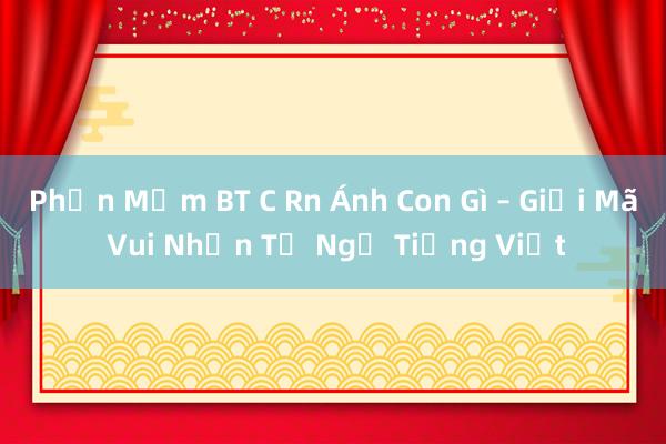 Phần Mềm BT C Rn Ánh Con Gì – Giải Mã Vui Nhộn Từ Ngữ Tiếng Việt