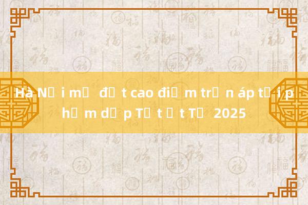 Hà Nội mở đợt cao điểm trấn áp tội phạm dịp Tết Ất Tỵ 2025