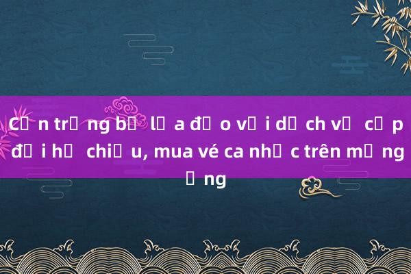 Cẩn trọng bị lừa đảo với dịch vụ cấp đổi hộ chiếu， mua vé ca nhạc trên mạng