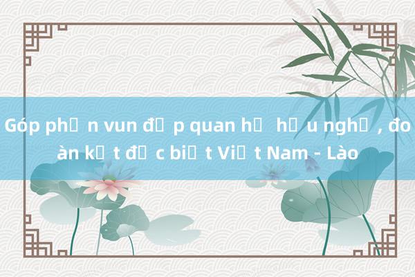 Góp phần vun đắp quan hệ hữu nghị， đoàn kết đặc biệt Việt Nam - Lào