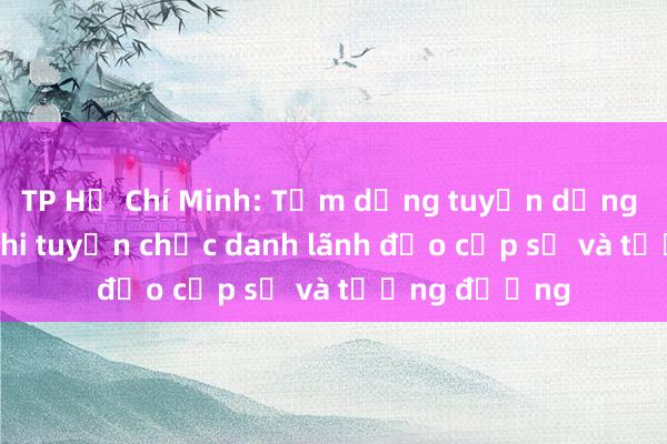 TP Hồ Chí Minh: Tạm dừng tuyển dụng công chức， thi tuyển chức danh lãnh đạo cấp sở và tương đương