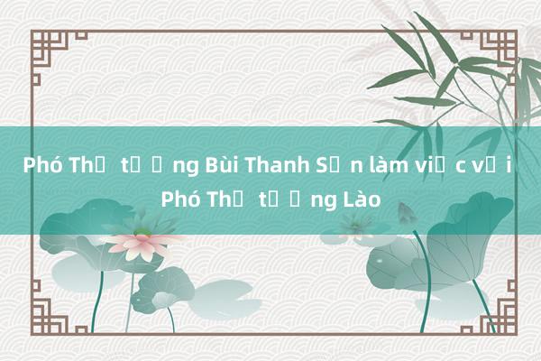 Phó Thủ tướng Bùi Thanh Sơn làm việc với Phó Thủ tướng Lào